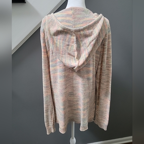 Michael Stars Tegan Space Dye Knit Cotton Hoodie Multicolor Med Comfy - Picture 5 of 7